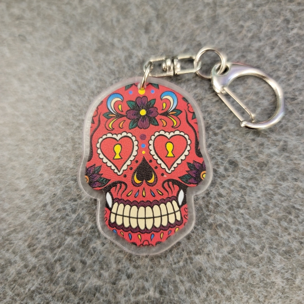 Vibrant Skull Keychain